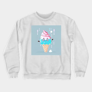 Happy cute ice cream Crewneck Sweatshirt